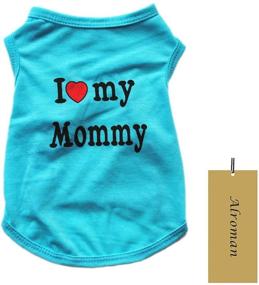 img 1 attached to 🐶 Alroman Puppy Vest Blue: Show Your Love on Mother's Day with I Love My Mommy Letters Small Clothing for Pet Dogs Cats Tee M Puppy Summer T-Shirt Male Boy Doggie Cotton Clothes Kitten Tank Top Apparel