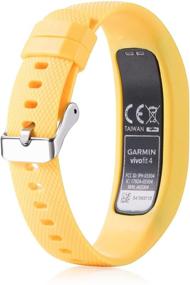 img 3 attached to Повязка MyFitBands для замены ремня на Garmin Vivofit 4 - фитнес-трекер-браслет желтого цвета, маленький размер.