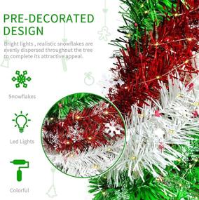 img 2 attached to HWTMXK 5 Ft Tinsel Christmas Tree with Pop Up Design, Easy Assembly & 🎄 Storage, 100 LEDs String Lights in 2 Modes - Ideal Fireplace Party Home Xmas Decorations