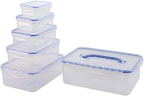 img 2 attached to 🍱 6-Piece Set of BPA-Free Food Storage Containers with Locking Lids - Leak Proof, Airtight, Nestable, Dishwasher and Freezer Safe