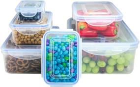 img 3 attached to 🍱 6-Piece Set of BPA-Free Food Storage Containers with Locking Lids - Leak Proof, Airtight, Nestable, Dishwasher and Freezer Safe