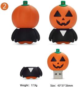 img 2 attached to 🎃 LEIZHAN 8GB USB Flash Drive 4 Pack - Creative Monster Cartoon Pumpkin Design for Halloween, Novelty Computer Memory Stick Gift & Data Storage