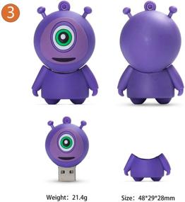 img 1 attached to 🎃 LEIZHAN 8GB USB Flash Drive 4 Pack - Creative Monster Cartoon Pumpkin Design for Halloween, Novelty Computer Memory Stick Gift & Data Storage