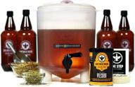 🍺 brewdemon craft beer kit with bottles - conical fermenter for sediment-free, great tasting 1 gallon pilsner logo