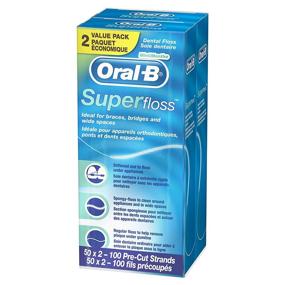 img 2 attached to Oral-B Super Floss Pre-Cut Strands, Mint, 50 Count, Pack of 2: Efficient Dental Floss for Comprehensive Oral Care