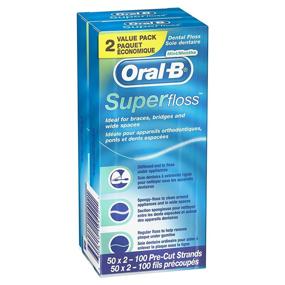 img 4 attached to Oral-B Super Floss Pre-Cut Strands, Mint, 50 Count, Pack of 2: Efficient Dental Floss for Comprehensive Oral Care