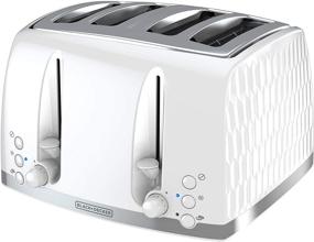 img 4 attached to 🍞 BLACK+DECKER TR1450WD Honeycomb Collection 4-Slice Toaster - Premium Textured Finish in White