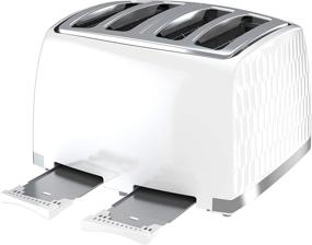 img 2 attached to 🍞 BLACK+DECKER TR1450WD Honeycomb Collection 4-Slice Toaster - Premium Textured Finish in White