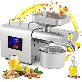 img 4 attached to CGOLDENWALL Oil Press Machine: Automatic Cold Hot Press with Intelligent Control Panel, LCD Touch Screen, and Food Grade Stainless Steel – Perfect Oil Extractor for Commercial and Home Use