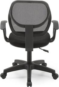 img 1 attached to Hodedah Mesh Task Chair - Adjustable Height, Swiveling & Padded Seat (Black)