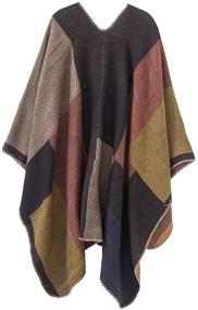 img 3 attached to 👚 Women's Open Front Color Block Shawl Wrap Poncho Cape by Urban CoCo