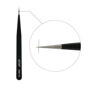 img 4 attached to BEYELIAN Eyelash Extension Tweezers, ESD-12: Straight Tip Lash Tweezers for Isolation and Individual Lashes, Ideal for Professional Lash Extension Application