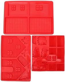 img 4 attached to Gingerbread House Baking Tray - Perfect for Christmas Desserts, Chocolate, Candy (Silicone, Set of 3)