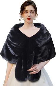 img 4 attached to 🧣 Dikoaina Winter Bridal Wedding Women's Scarves & Wraps - Luxurious Accessories