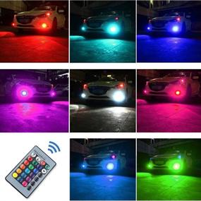 img 3 attached to 🚦 9005 HB3 LED RGB Fog Lights Bulb with Amber Yellow White Multicolor 16 Color Changing Switch Kit, Strobe Lamp Bulbs for Cars and Trucks, Remote Control Switch, Error-Free Plug and Play, 12V 5050SMD Replacement - 1797