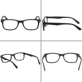 img 2 attached to 4 Pack Fashion Reading Glasses: Stylish Readers with Quality Spring Hinges for Men and Women