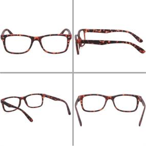 img 1 attached to 4 Pack Fashion Reading Glasses: Stylish Readers with Quality Spring Hinges for Men and Women