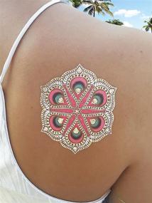 img 1 attached to 💫 Caicos Metallic Temporary Tattoos for Women, Teens, and Girls - 8 Sheets of Gold and Silver Glitter Shimmer Designs - Trendy Jewelry Tattoos with 100+ Color Flash, Waterproof Fake Tattoo Stickers
