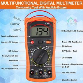 img 3 attached to 🔧 Digital Multimeter: Versatile AC DC Voltmeter & Ohm Volt Amp Tester with Backlight - Measure Voltage, Current, Resistance & Diodes - Portable Pocket Meter