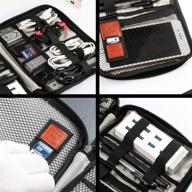 🎒 черная водонепроницаемая портативная сумка для аксессуаров кабеля для путешествий - электронный органайзер с 10 шт. бандажами для usb-накопителя, зарядного устройства для телефона, наушников, sd-карты и пауэрбанка. логотип