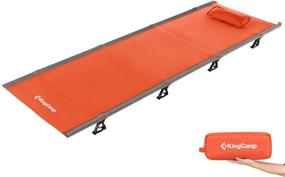 img 4 attached to 🏕️ KingCamp Ultralight Folding Camping Cot for Adults with Pillow (4.9 lbs) - Portable, Compact & Lightweight Sleeping Bed for Travel, Office Nap, Hiking - Supports 265 lbs