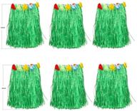 🌺 pack of 6 kid's flowered green luau hula skirts by newcreativetop - enhance your seo logo