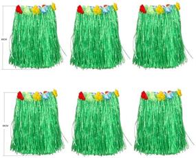 img 1 attached to 🌺 Pack of 6 Kid's Flowered Green Luau Hula Skirts by NEWCREATIVETOP - Enhance your SEO