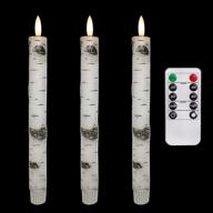 🕯️ homemory birch led taper candles: battery operated, timer & remote control, real wax flickering candlesticks - perfect for christmas, halloween, wedding, and fireplace decor logo