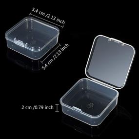 img 3 attached to 📦 Set of 6 Mini Clear Plastic Beads Storage Containers for Small Items Collection - Beads, Jewelry, Business Cards, Game Pieces, Crafts (Dimensions: 2.13 x 2.13 x 0.79 Inches)
