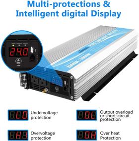 img 1 attached to 3000W 24V Pure Sine Wave Power Inverter: DC to AC120V with Dual AC Outlets, Remote Control, USB 2.4A, and LED Display