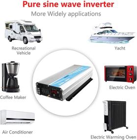 img 3 attached to 3000W 24V Pure Sine Wave Power Inverter: DC to AC120V with Dual AC Outlets, Remote Control, USB 2.4A, and LED Display