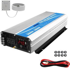 img 4 attached to 3000W 24V Pure Sine Wave Power Inverter: DC to AC120V with Dual AC Outlets, Remote Control, USB 2.4A, and LED Display