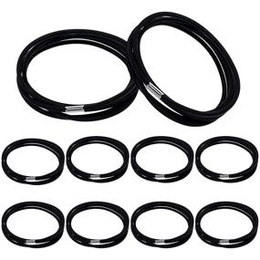 img 4 attached to 🗑️ Set of 10 Black Rubber Garbage Can Bands - Waydress Trash Can Bands for Home, Office, and School Supplies