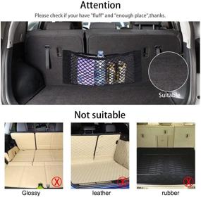 img 2 attached to TENACHI 2 Universal Cargo Netting, Elastic Mesh Trunk Organizer, Large Adjustable Storage Nylon Net, Wall Sticker Pouch Bag 24x10 inch, Car Interior Accessories Organizer with Adhesive Tape