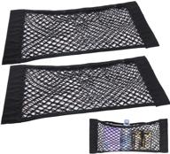 tenachi 2 universal cargo netting, elastic mesh trunk organizer, large adjustable storage nylon net, wall sticker pouch bag 24x10 inch, car interior accessories organizer with adhesive tape logo