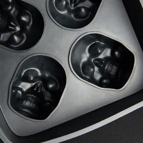 img 2 attached to 🧊 Unique 3D Skull Ice Mold Tray: Premium Silicone Molds for Whiskey, Cocktails, and More!