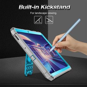 img 2 attached to 📱 Fintie Shockproof Case for Samsung Galaxy Tab S6 Lite 10.4'' 2020 - SM-P610/P615 Model: Tuatara Rugged Unibody Hybrid Full Protective Bumper Kickstand Cover with Built-in Screen Protector - Sky Blue