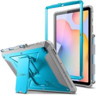 📱 fintie shockproof case for samsung galaxy tab s6 lite 10.4'' 2020 - sm-p610/p615 model: tuatara rugged unibody hybrid full protective bumper kickstand cover with built-in screen protector - sky blue logo