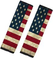 horeset classic american flag printed 2-packs auto car seat belt women daily fashion shoulder pads strap cover for universal car size 7&#34 logo