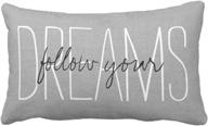 🌙 follow your dreams rustic gray pillow cover - monogram home decor 20x30 inch cushion pillowcase логотип