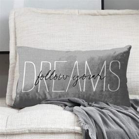 img 1 attached to 🌙 Follow Your Dreams Rustic Gray Pillow Cover - Monogram Home Decor 20x30 Inch Cushion Pillowcase