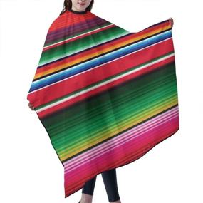 img 3 attached to 💈 Vibrant Mexican Striped Barber Cape: Professional Haircut Apron for Salons, Stylist Supplies & Durable Hairdressing Cape for Men and Women