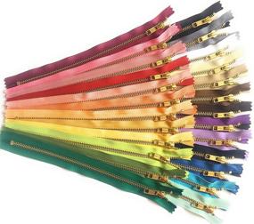 img 2 attached to 🔑 YKK Metal Zippers - 25 Assorted Color Pack of Gold Zippers (No. 5 Zips)