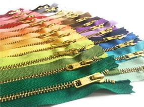 img 1 attached to 🔑 YKK Metal Zippers - 25 Assorted Color Pack of Gold Zippers (No. 5 Zips)