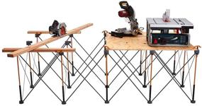 img 3 attached to 🪚 Bora Centipede 4x8: Heavy-Duty 15-Strut Work Stand & Portable Table - XL Sawhorse Support with Folding, Collapsible Steel Legs, CK15S