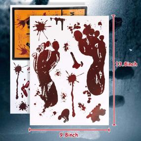 img 3 attached to 123 PCS Halloween Decorations Stickers | Window Wall Floor Clings | Bloody Handprints Footprints Decals | Vampire Zombie Party Supplies