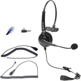 img 4 attached to OvisLink Noise Canceling Call Center Headset: Polycom Allworx IP Phones Compatible, Enhanced HD Voice Quality, Flexible Mic Boom, Comfortable Design with 2 Quick Disconnect Cords