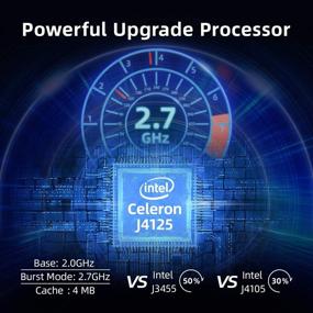 img 2 attached to 💻 AWOW Мини-ПК Windows 10 Pro - Intel Celeron J4125, 8 ГБ DDR4, 128 ГБ SSD, тройной дисплей 4К@60 Гц, Wi-Fi, HDMI2, USB4, BT, Ethernet - Микро-ПК AK41, серый.