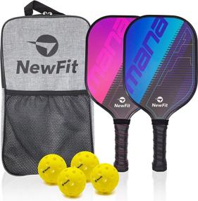 img 4 attached to NewFit Mana Pickleball Paddles Pickleballs
