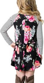 img 3 attached to Blibea Girls Floral Boho Midi Dress: Long Sleeve, Empire Waist, Pockets